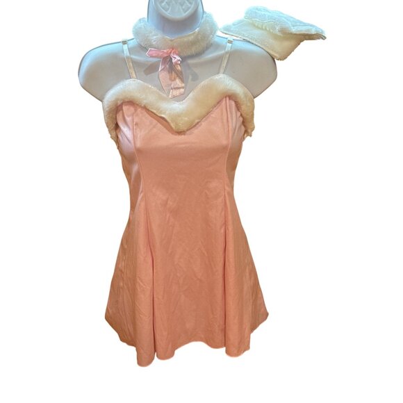 Leg Avenue Womens Pink Bunny Costume With White Faux Fur Trim M/L - Picture 1 of 12